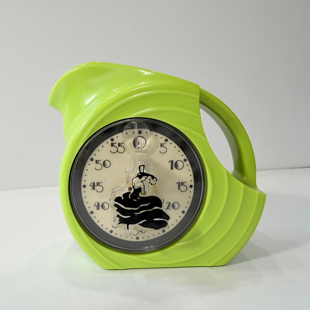 Vintage 1997 Fiesta Fiestaware Lime Green Pitcher Shaped 60 Minute Kitchen Timer